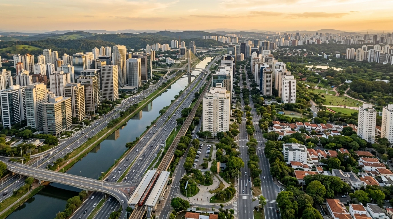 Vista aerea da cidade de Curitiba